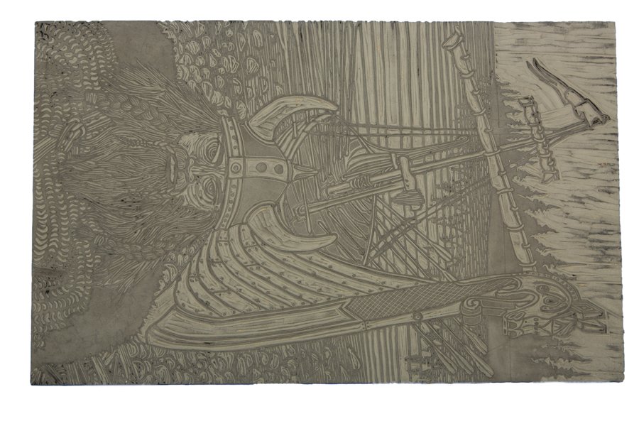 Carved block detail — Fishing Vessel