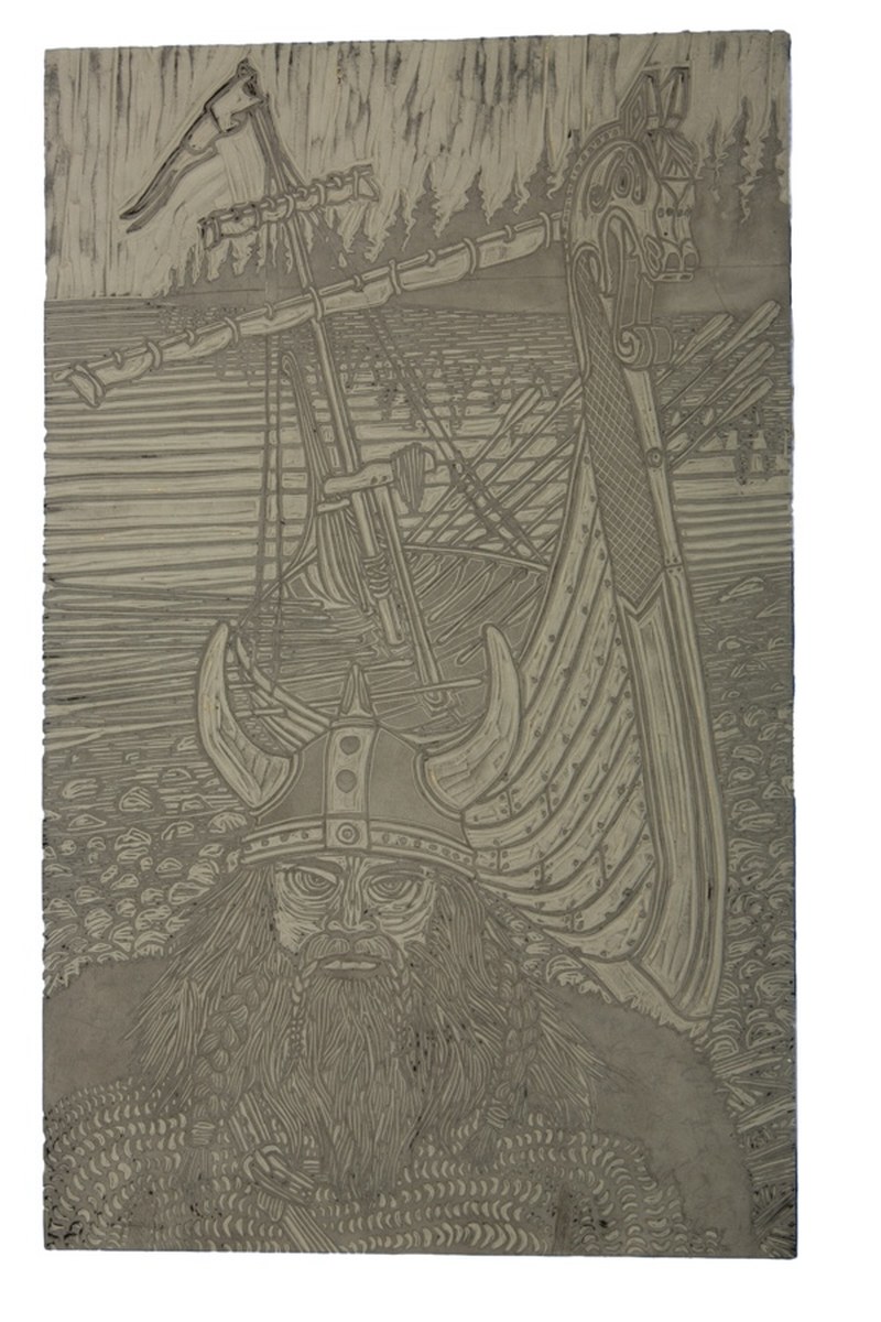 Finished woodcut block